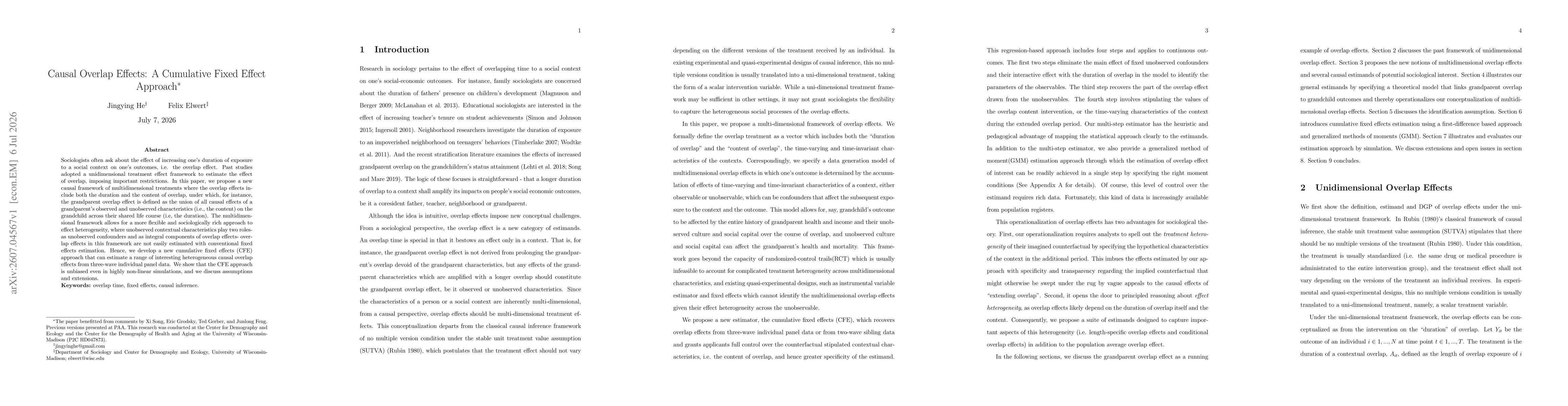 Thumbnail for Causal Overlap Effects: A Cumulative Fixed Effect Approach