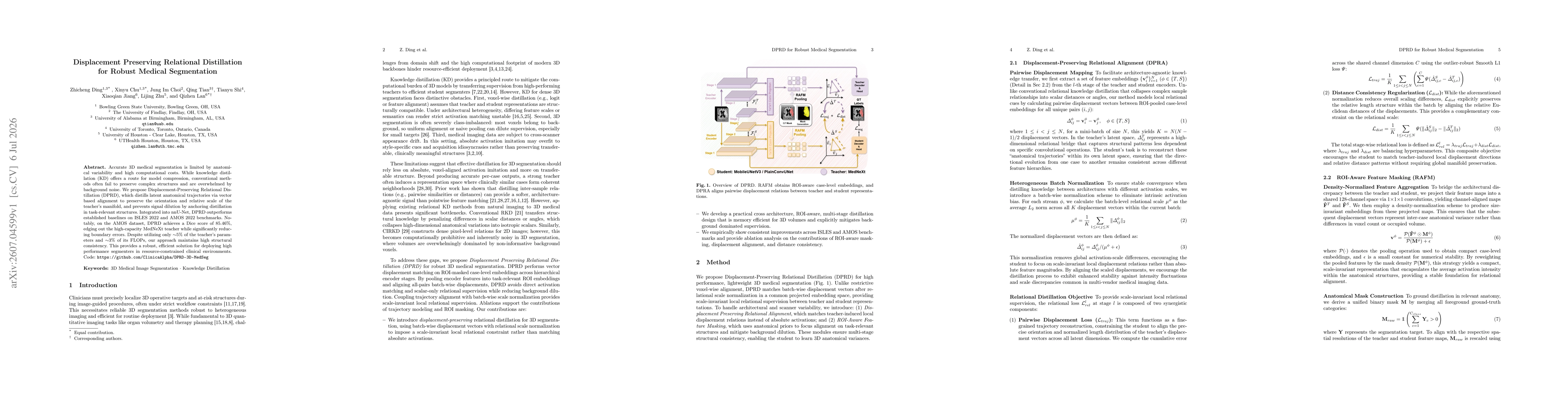 Thumbnail for Displacement Preserving Relational Distillation for Robust Medical Segmentation