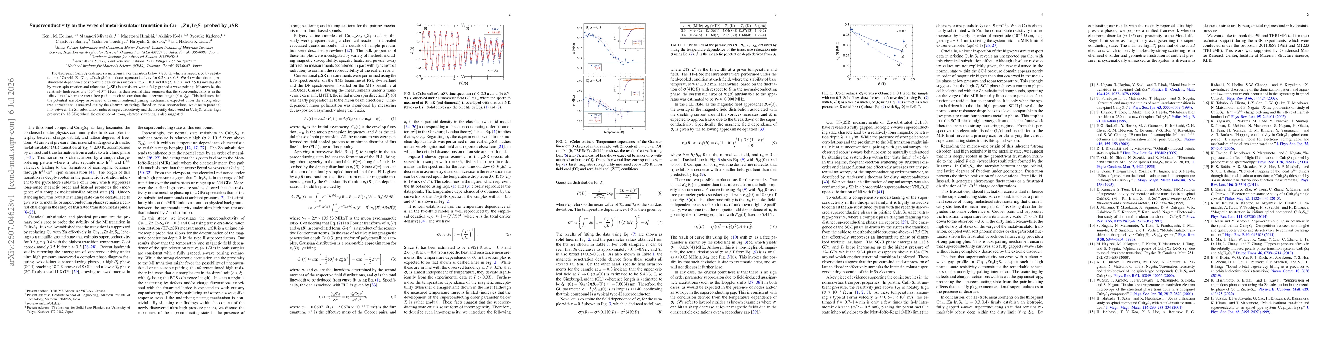 Thumbnail for Superconductivity on the verge of metal-insulator transition in Cu$_{1-x}$Zn$_x$Ir$_2$S$_4$ probed by $μ$SR