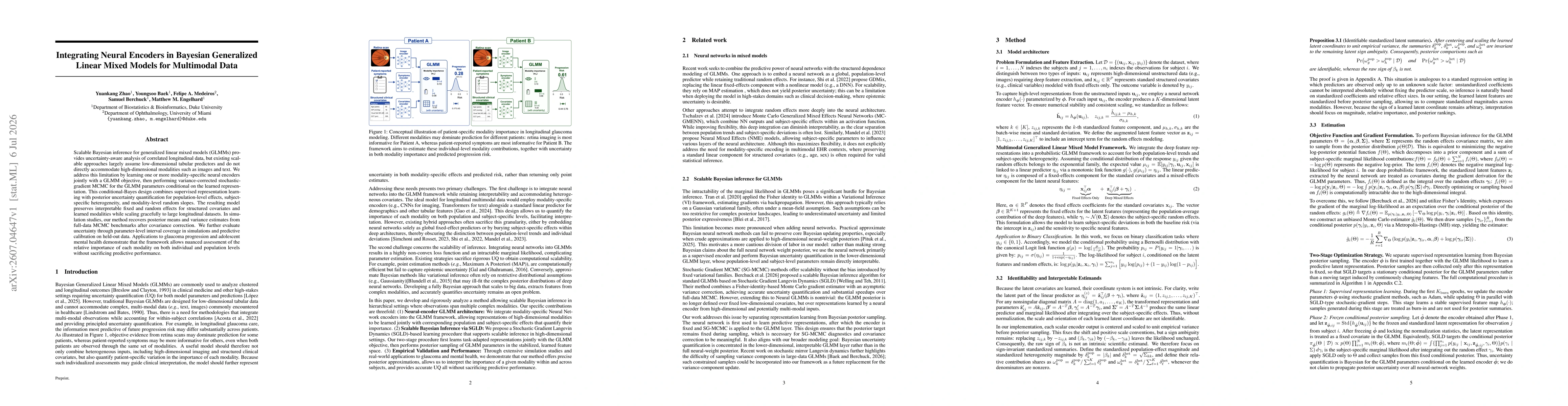 Thumbnail for Integrating Neural Encoders in Bayesian Generalized Linear Mixed Models for Multimodal Data