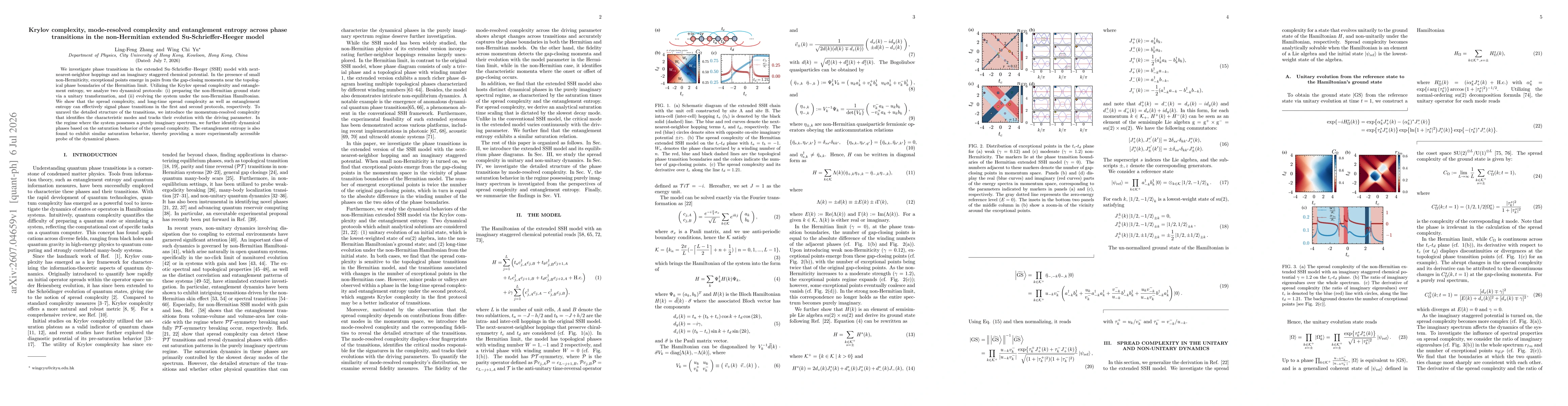 Thumbnail for Krylov complexity, mode-resolved complexity and entanglement entropy across phase transitions in the non-Hermitian extended Su-Schrieffer-Heeger model
