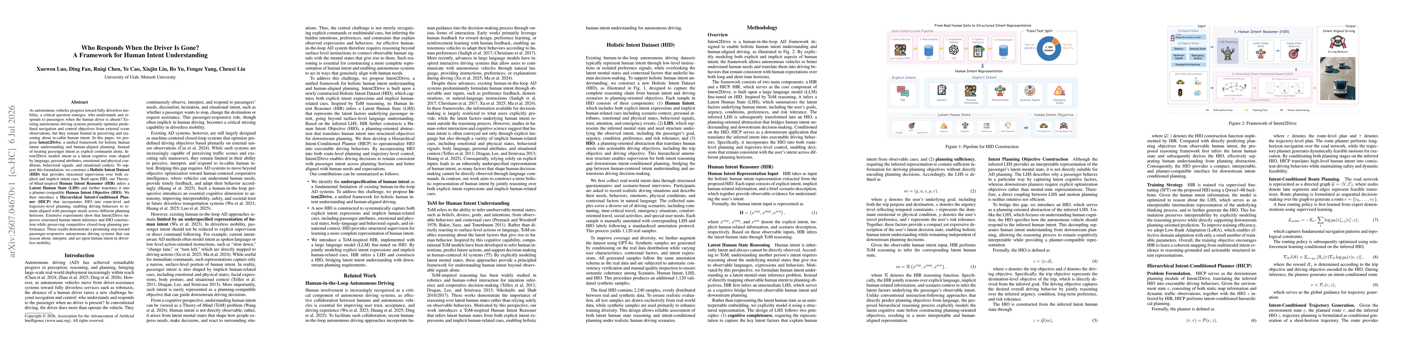 Thumbnail for Who Responds When the Driver Is Gone? A Framework for Human Intent Understanding