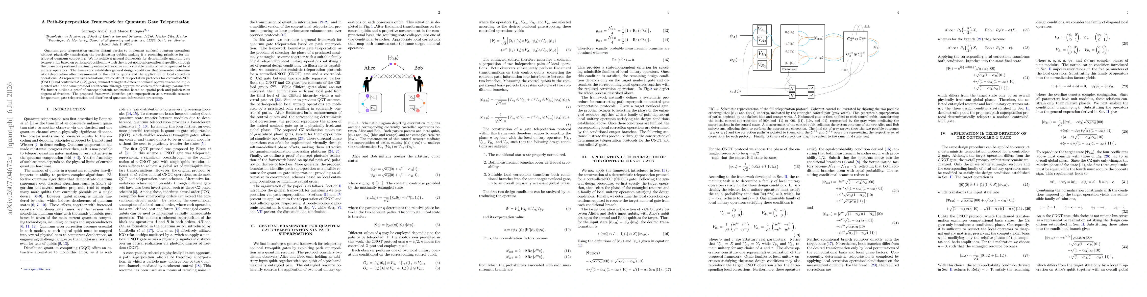 Thumbnail for A Path-Superposition Framework for Quantum Gate Teleportation
