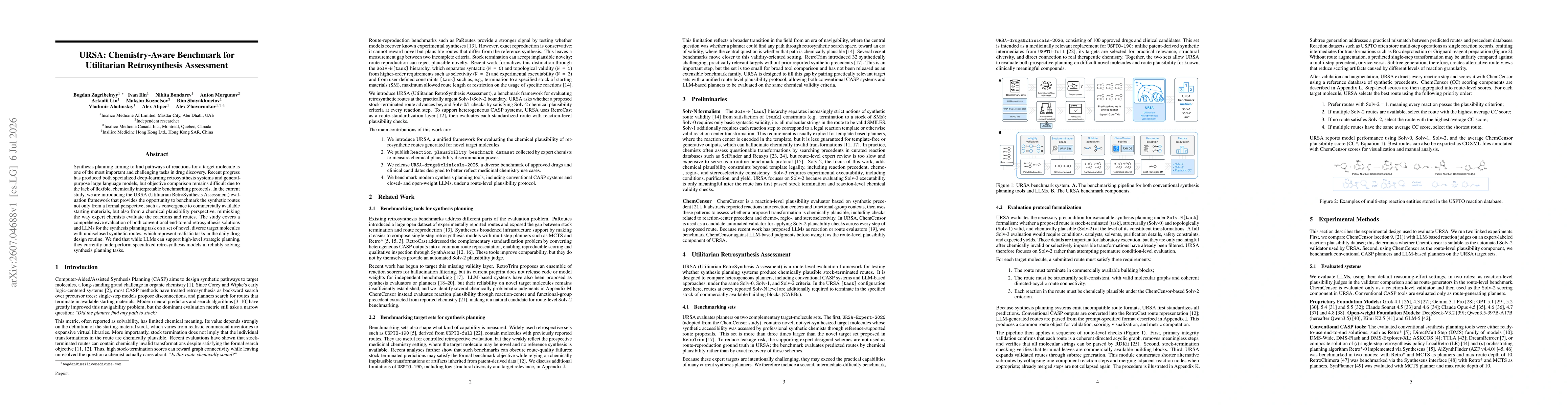 Thumbnail for URSA: Chemistry-Aware Benchmark for Utilitarian Retrosynthesis Assessment