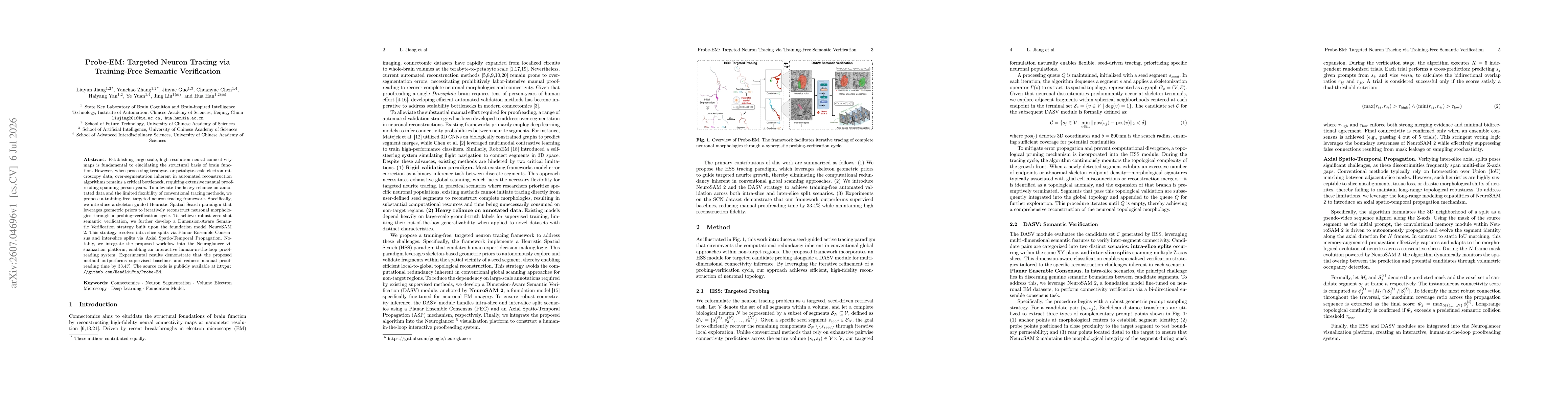 Thumbnail for Probe-EM: Targeted Neuron Tracing via Training-Free Semantic Verification