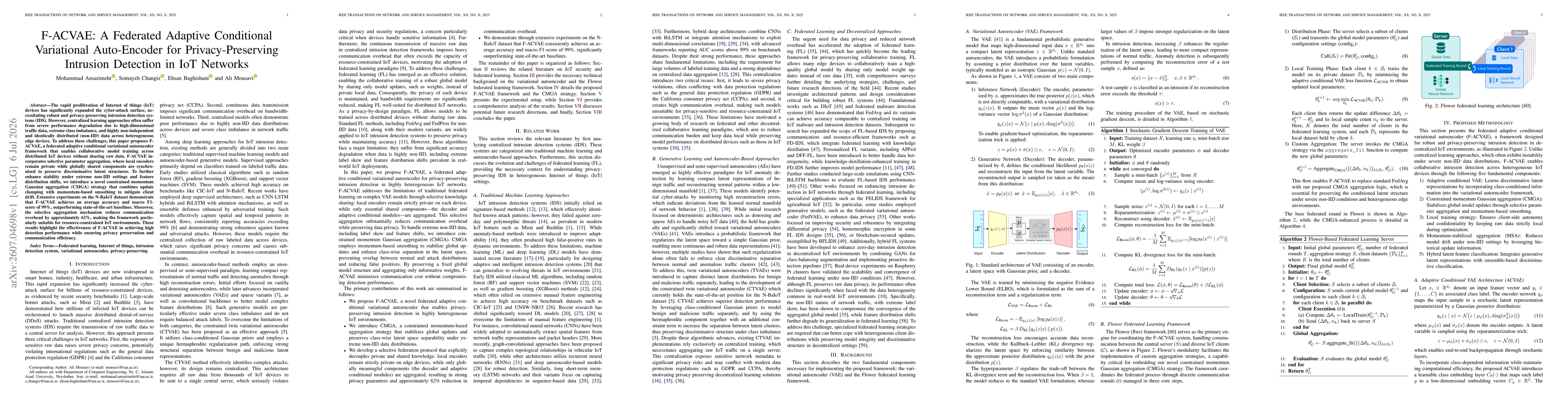 Thumbnail for F-ACVAE: A Federated Adaptive Conditional Variational Auto-Encoder for Privacy-Preserving Intrusion Detection in IoT Networks