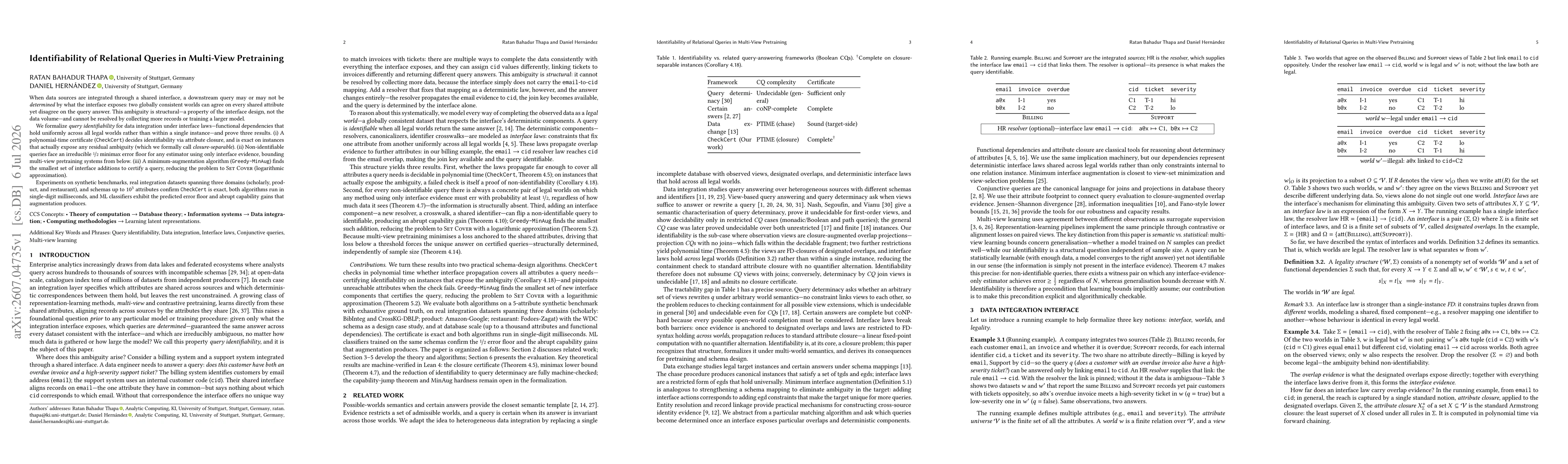 Thumbnail for Identifiability of Relational Queries in Multi-View Pretraining