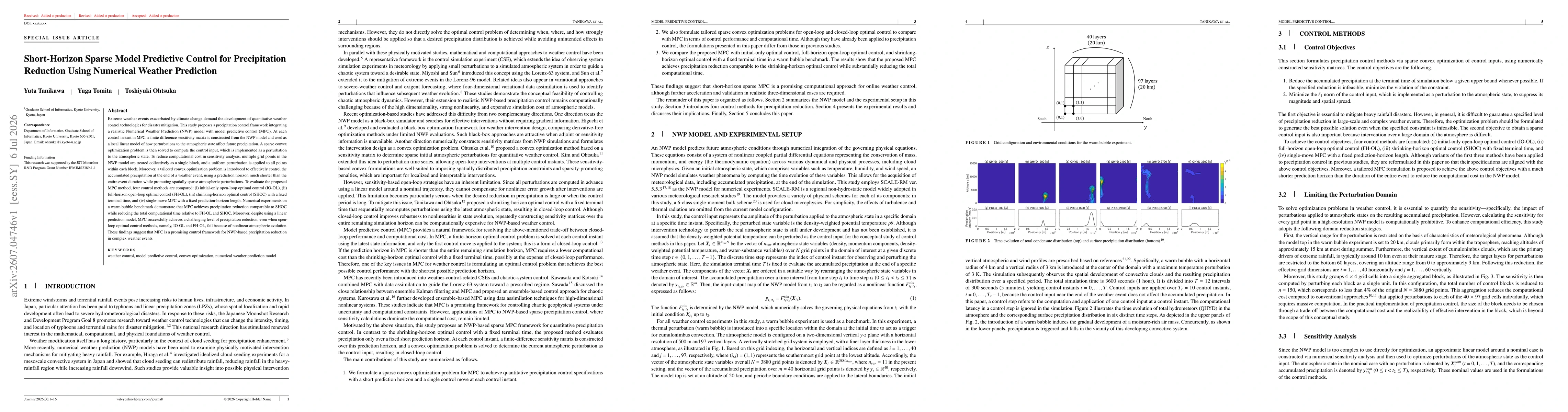 Thumbnail for Short-Horizon Sparse Model Predictive Control for Precipitation Reduction Using Numerical Weather Prediction