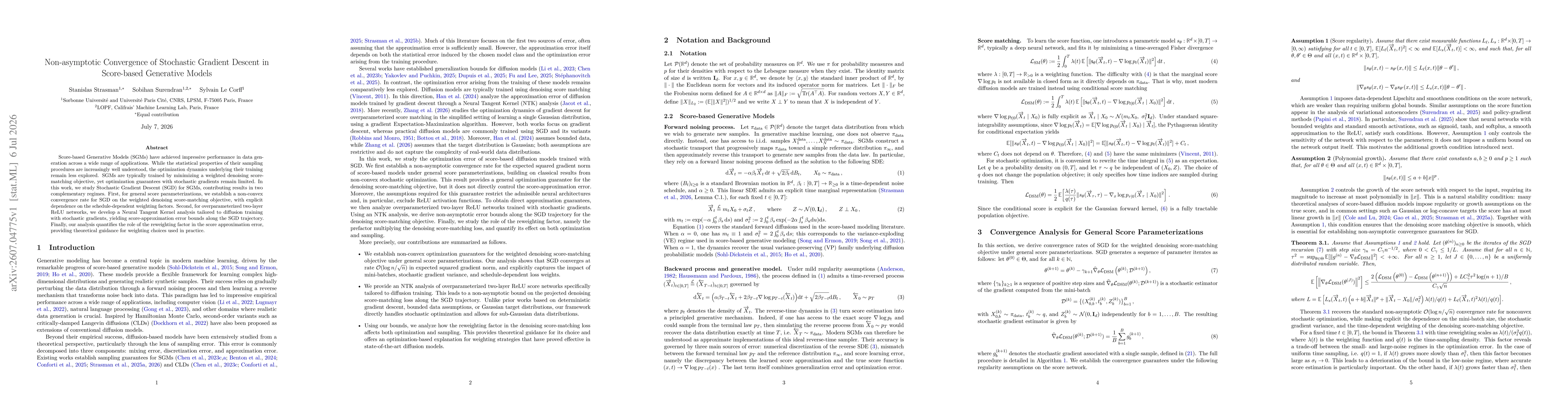 Thumbnail for Non-asymptotic Convergence of Stochastic Gradient Descent in Score-based Generative Models