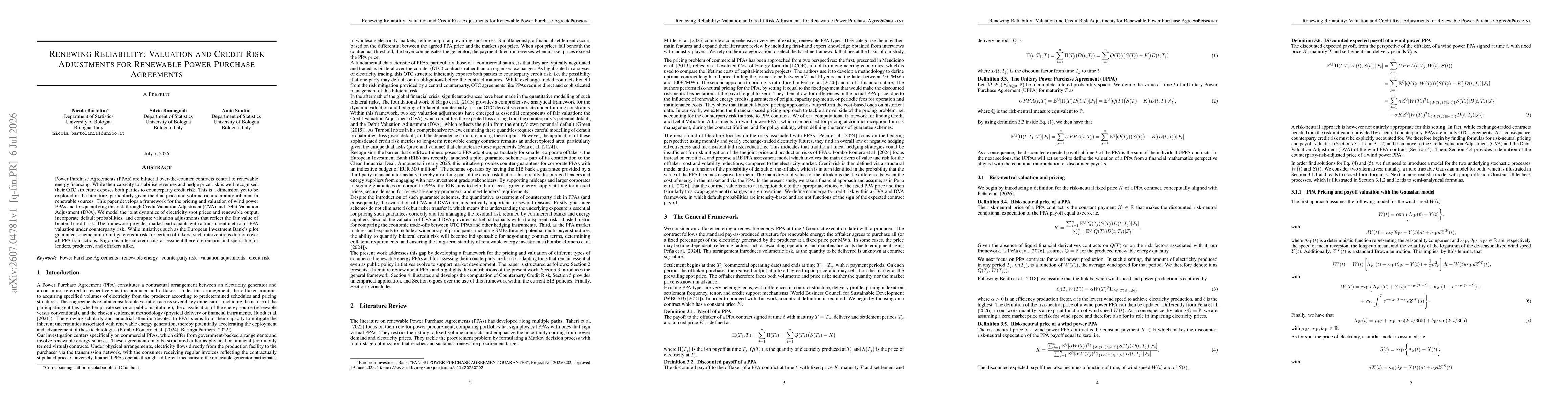 Thumbnail for Renewing Reliability: Valuation and Credit Risk Adjustments for Renewable Power Purchase Agreements