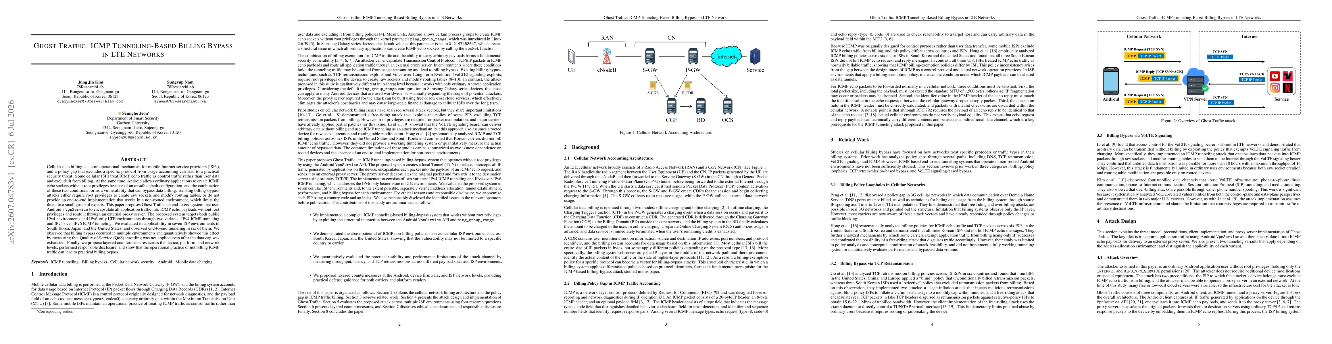 Thumbnail for Ghost Traffic: ICMP Tunneling-Based Billing Bypass in LTE Networks