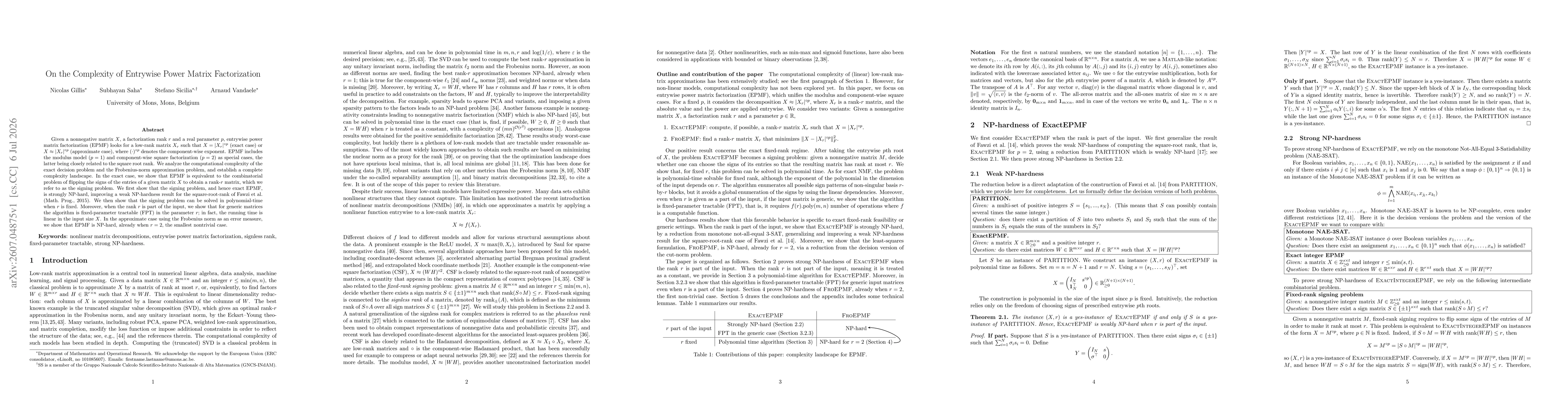 Thumbnail for On the Complexity of Entrywise Power Matrix Factorization