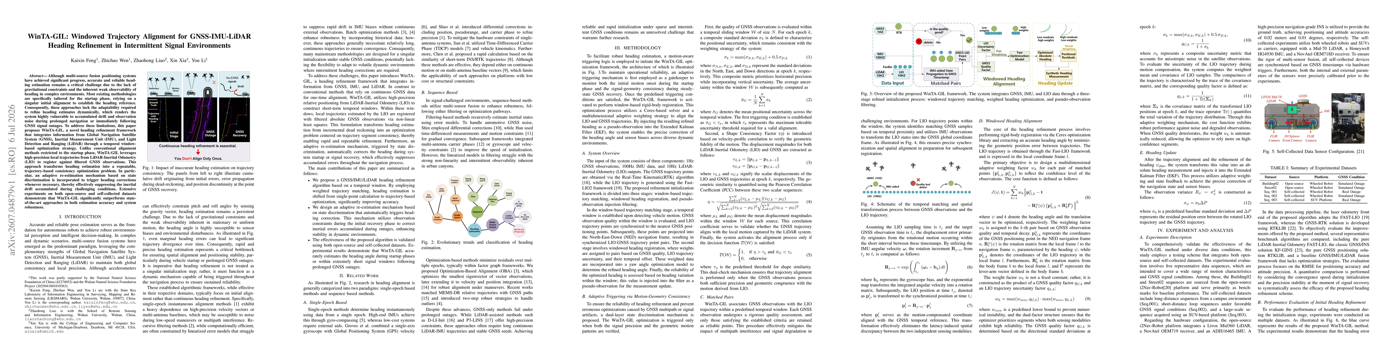 Thumbnail for WinTA-GIL: Windowed Trajectory Alignment for GNSS-IMU-LiDAR Heading Refinement in Intermittent Signal Environments