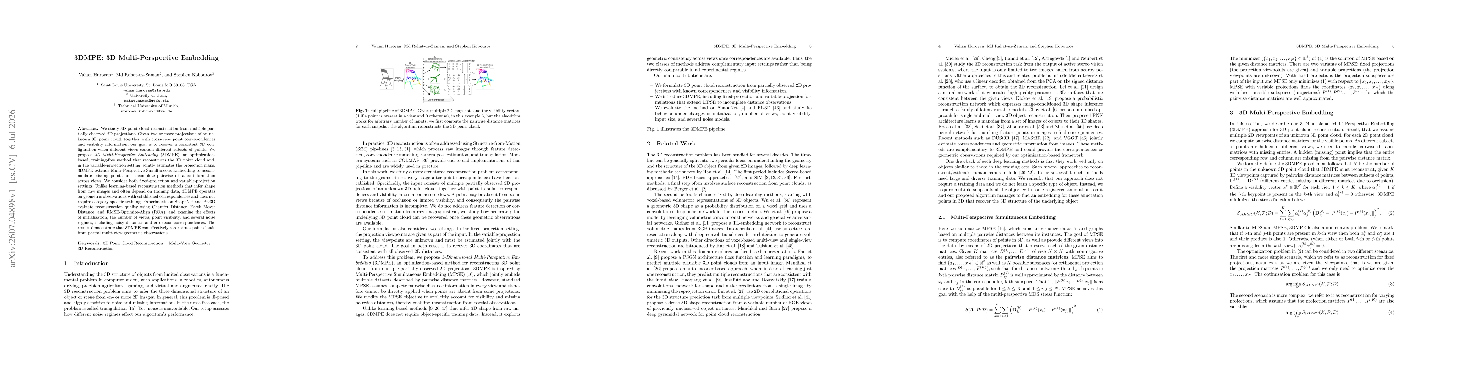 Thumbnail for 3DMPE: 3D Multi-Perspective Embedding