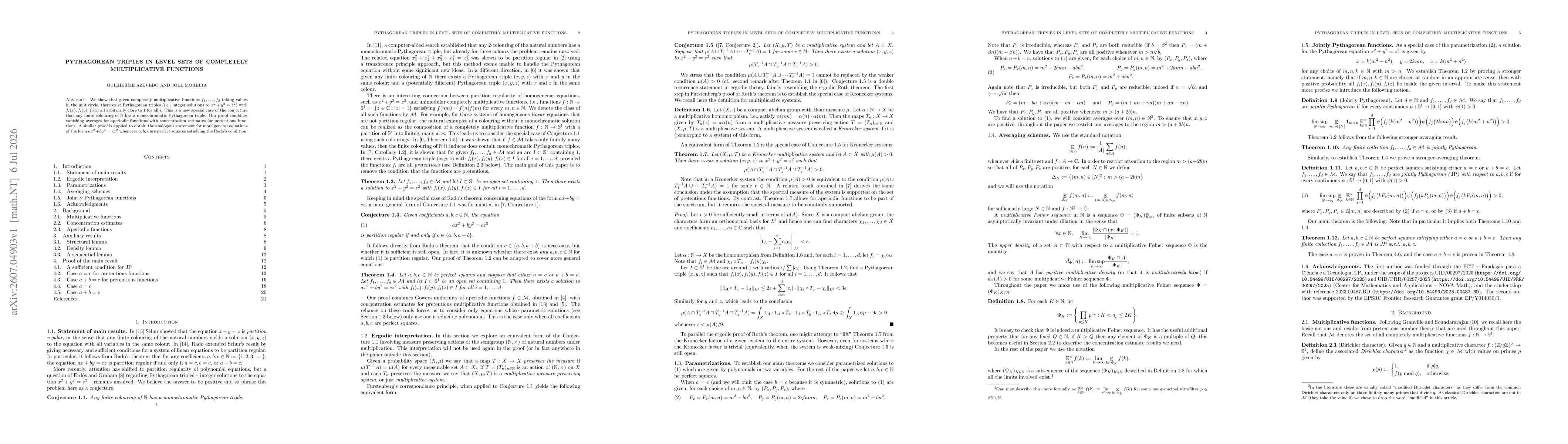 Thumbnail for Pythagorean triples in level sets of completely multiplicative functions