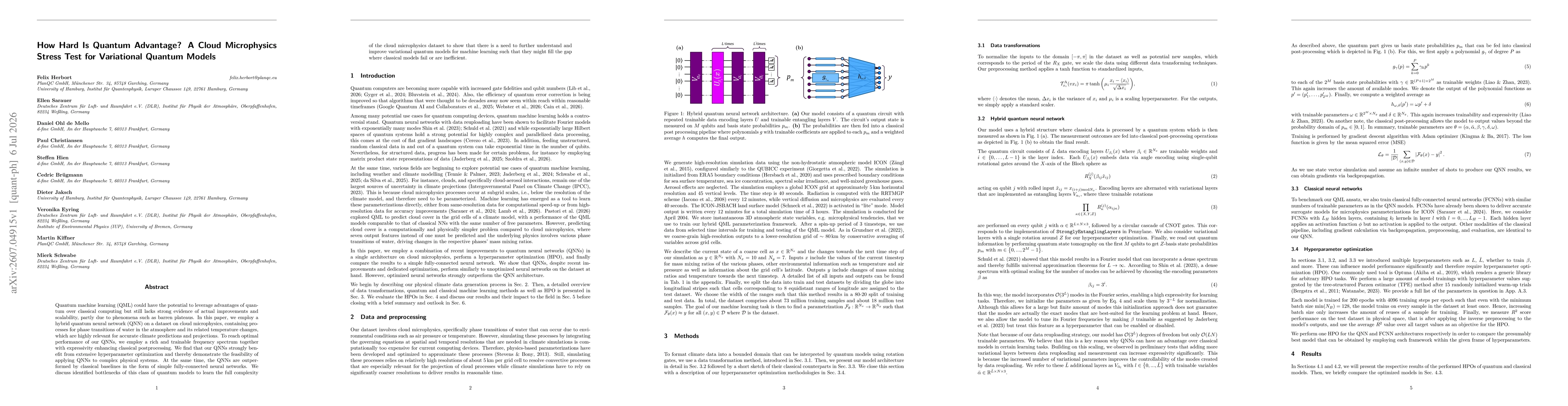 Thumbnail for How Hard Is Quantum Advantage? A Cloud Microphysics Stress Test for Variational Quantum Models