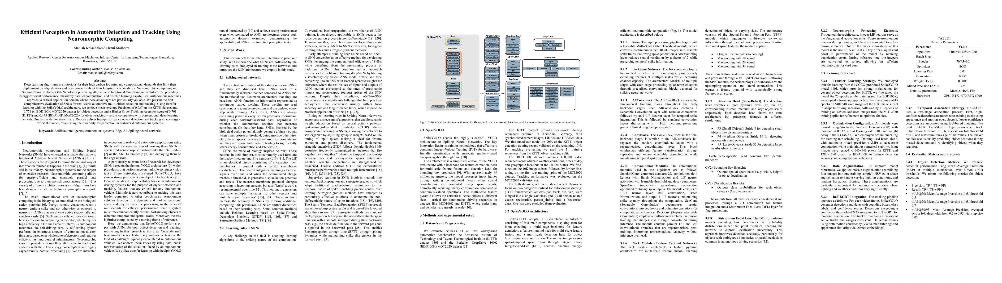 Thumbnail for Efficient Perception in Automotive Detection and Tracking Using Neuromorphic Computing