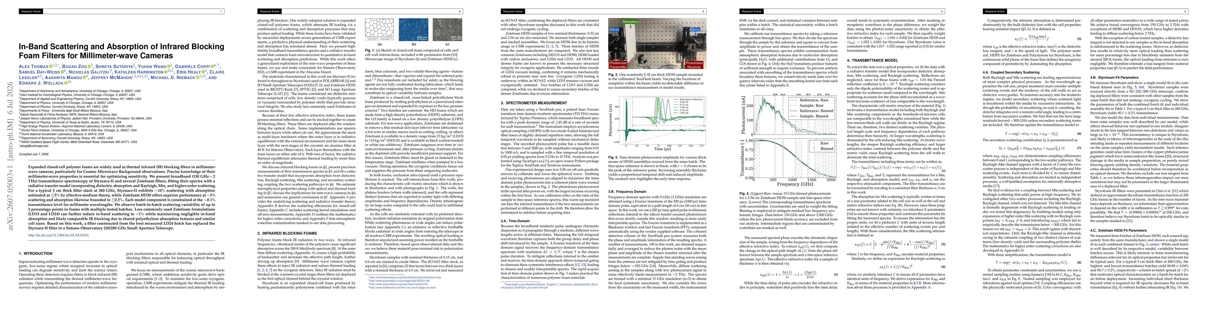 Thumbnail for In-Band Scattering and Absorption of Infrared Blocking Foam Filters for Millimeter-wave Cameras
