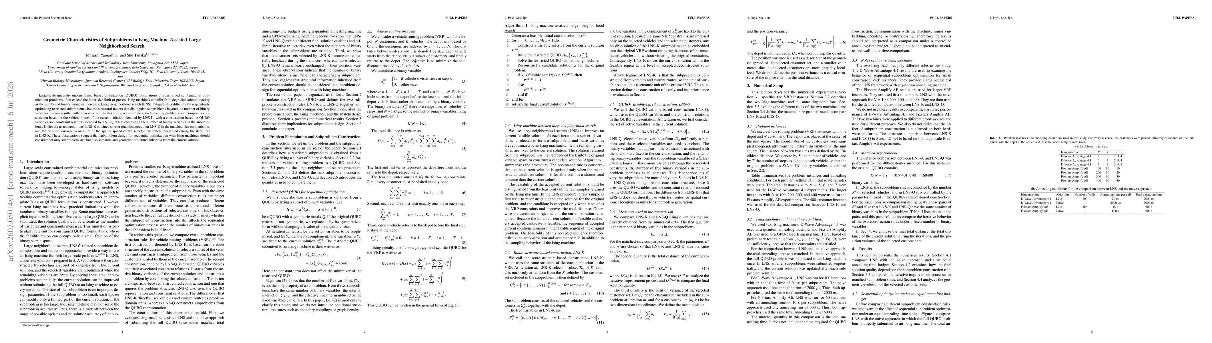 Thumbnail for Geometric Characteristics of Subproblems in Ising-Machine-Assisted Large Neighborhood Search