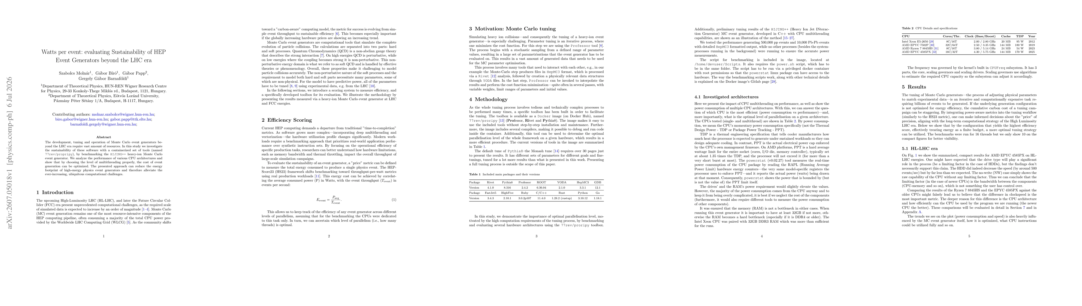 Thumbnail for Watts per event: evaluating Sustainability of HEP Event Generators beyond the LHC era