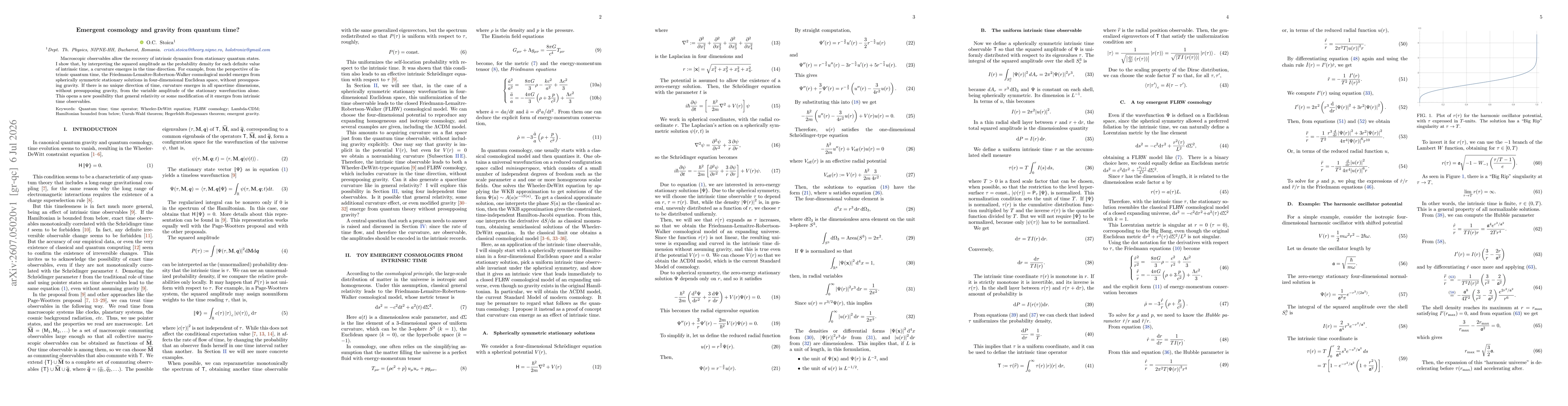 Thumbnail for Emergent cosmology and gravity from quantum time?