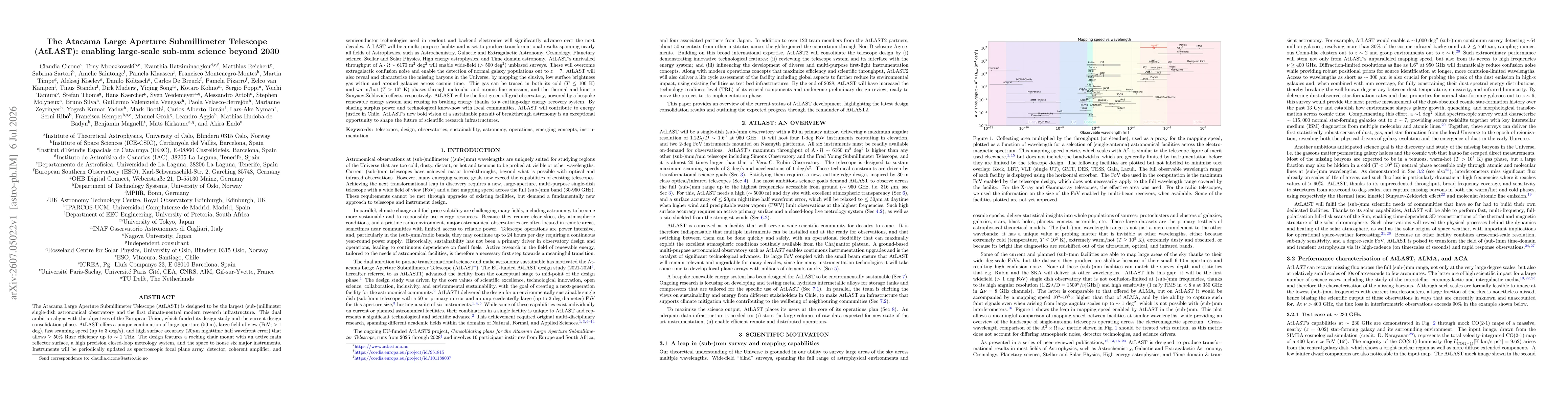 Thumbnail for The Atacama Large Aperture Submillimeter Telescope (AtLAST): enabling large-scale sub-mm science beyond 2030
