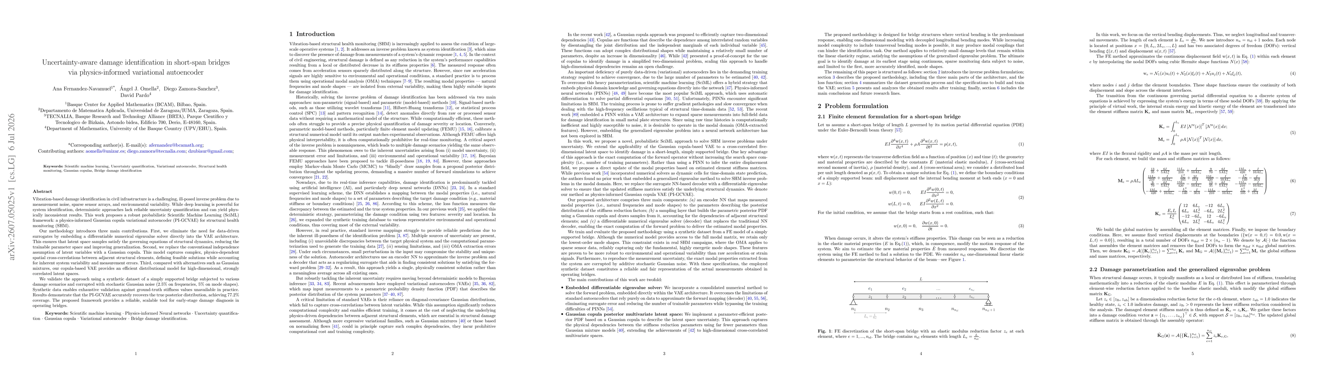 Thumbnail for Uncertainty-aware damage identification in short-span bridges via physics-informed variational autoencoder