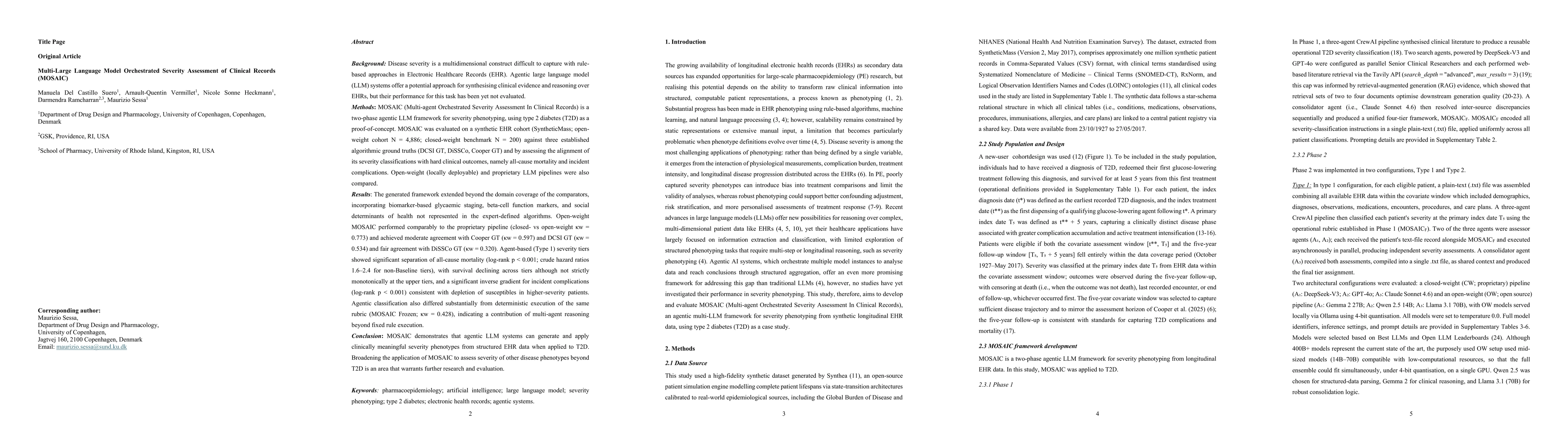 Thumbnail for Multi-Large Language Model Orchestrated Severity Assessment of Clinical Records (MOSAIC)