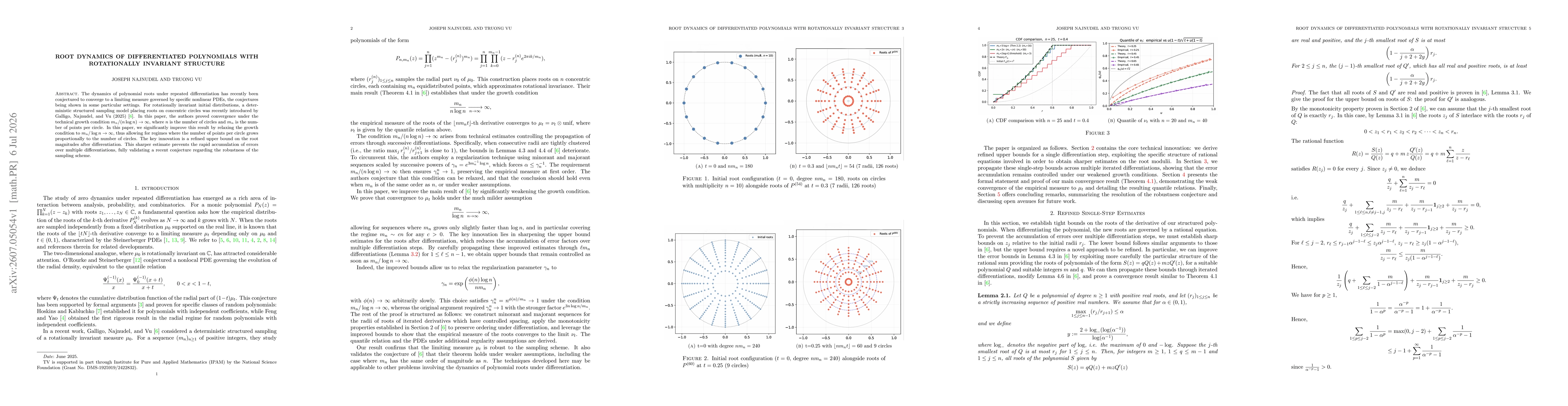 Thumbnail for Root Dynamics of Differentiated Polynomials with Rotationally Invariant Structure