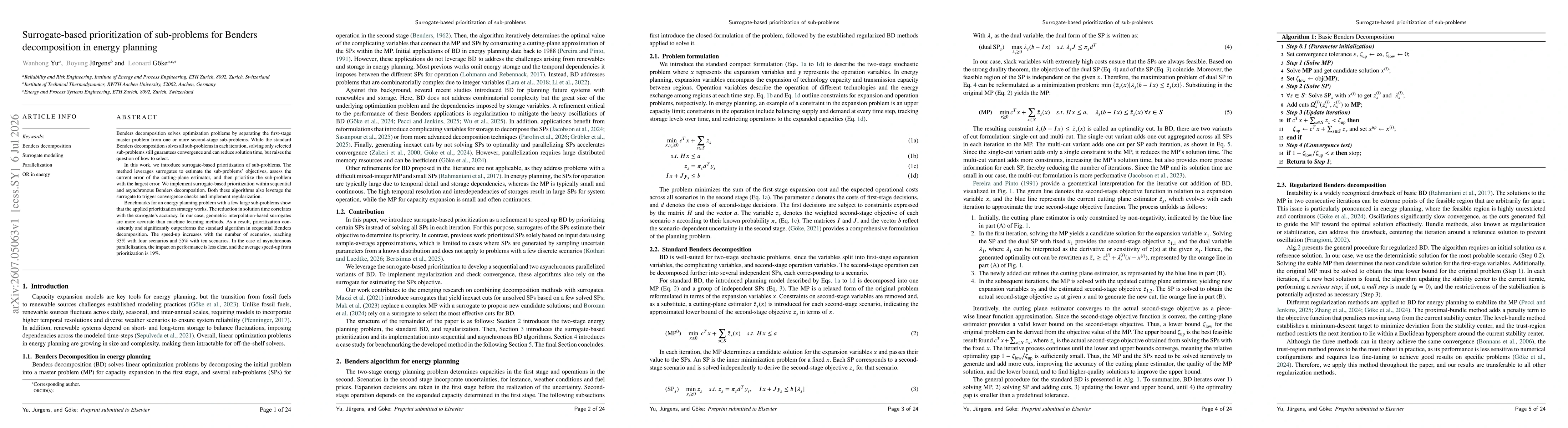 Thumbnail for Surrogate-based prioritization of sub-problems for Benders decomposition in energy planning