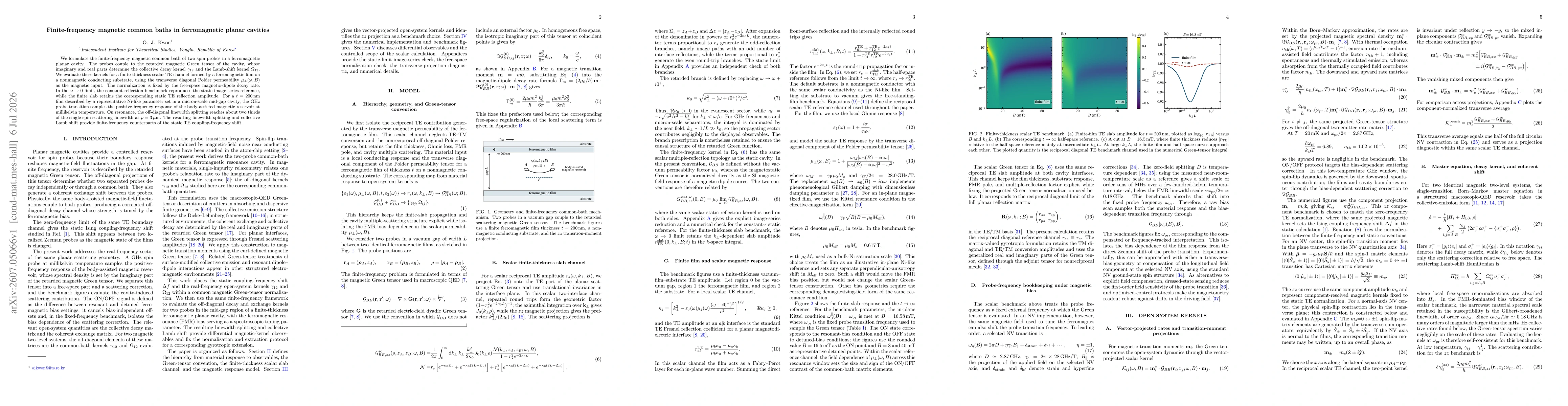 Thumbnail for Finite-frequency magnetic common baths in ferromagnetic planar cavities