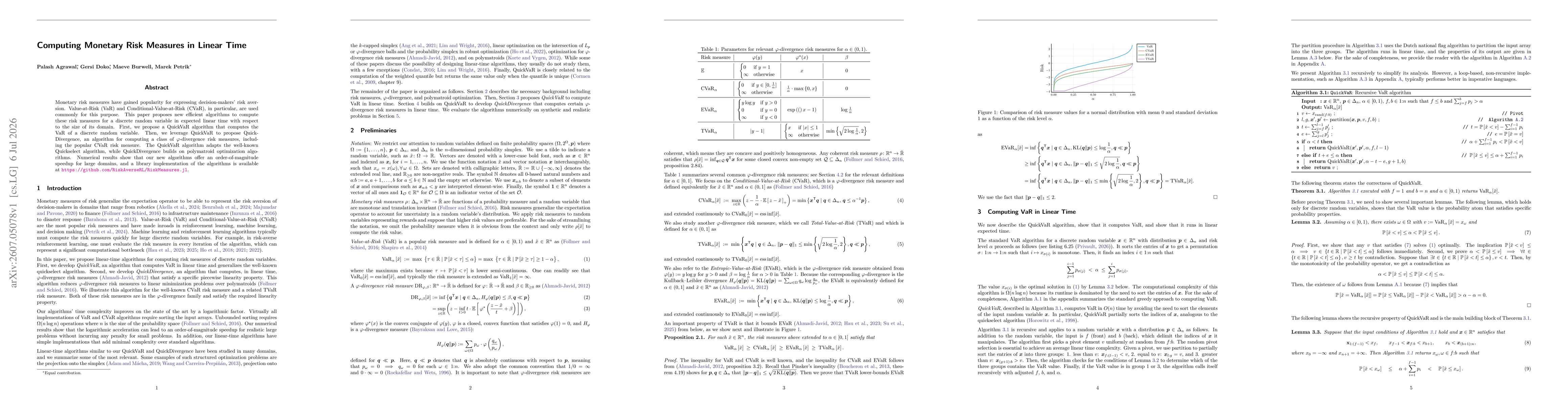 Thumbnail for Computing Monetary Risk Measures in Linear Time