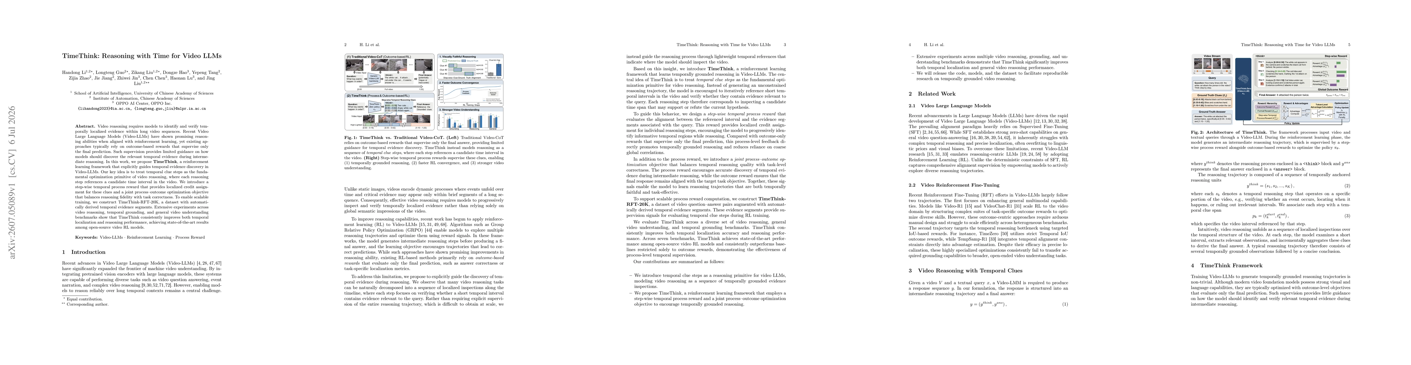 Thumbnail for TimeThink: Reasoning with Time for Video LLMs