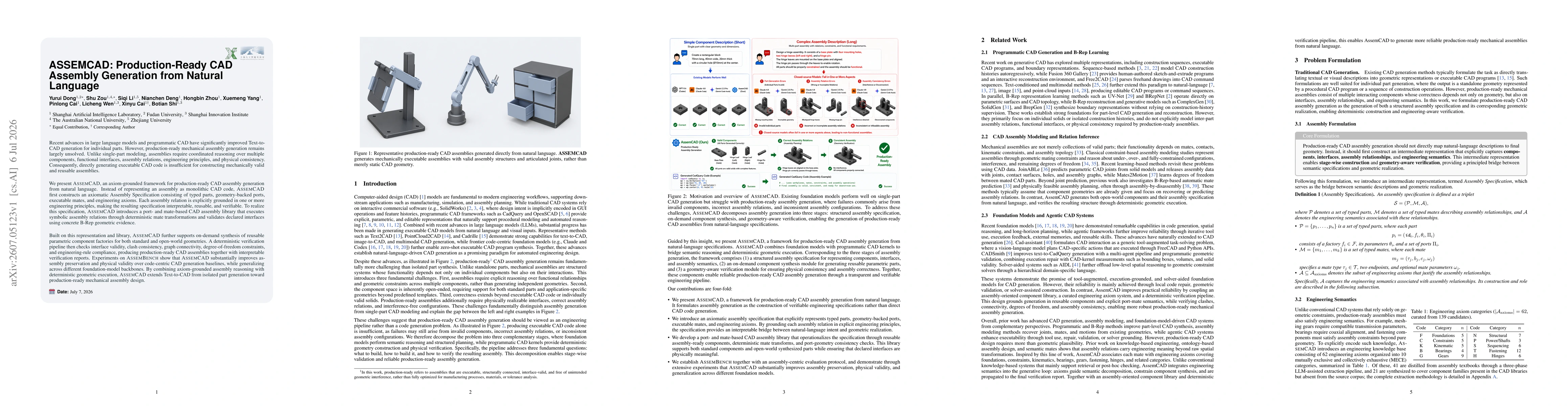 Thumbnail for ASSEMCAD: Production-Ready CAD Assembly Generation from Natural Language