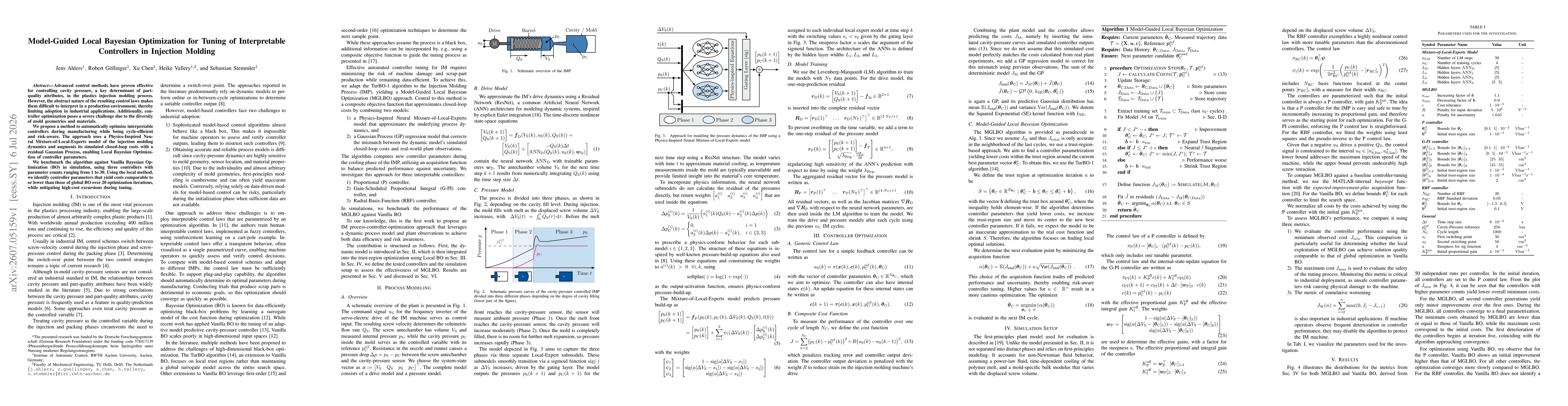 Thumbnail for Model-Guided Local Bayesian Optimization for Tuning of Interpretable Controllers in Injection Molding