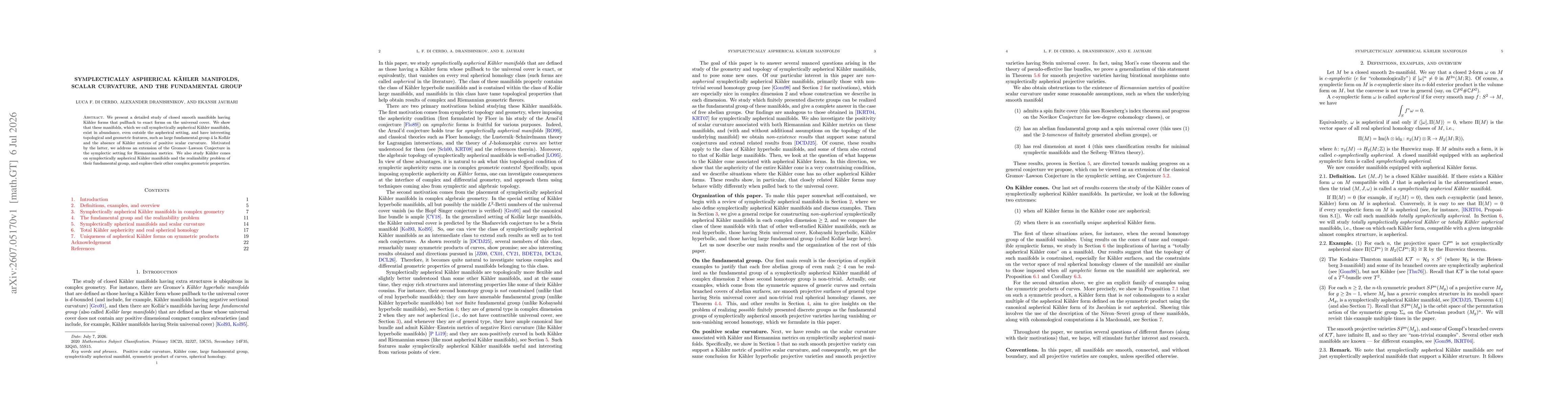 Thumbnail for Symplectically aspherical Kähler manifolds, scalar curvature, and the fundamental group