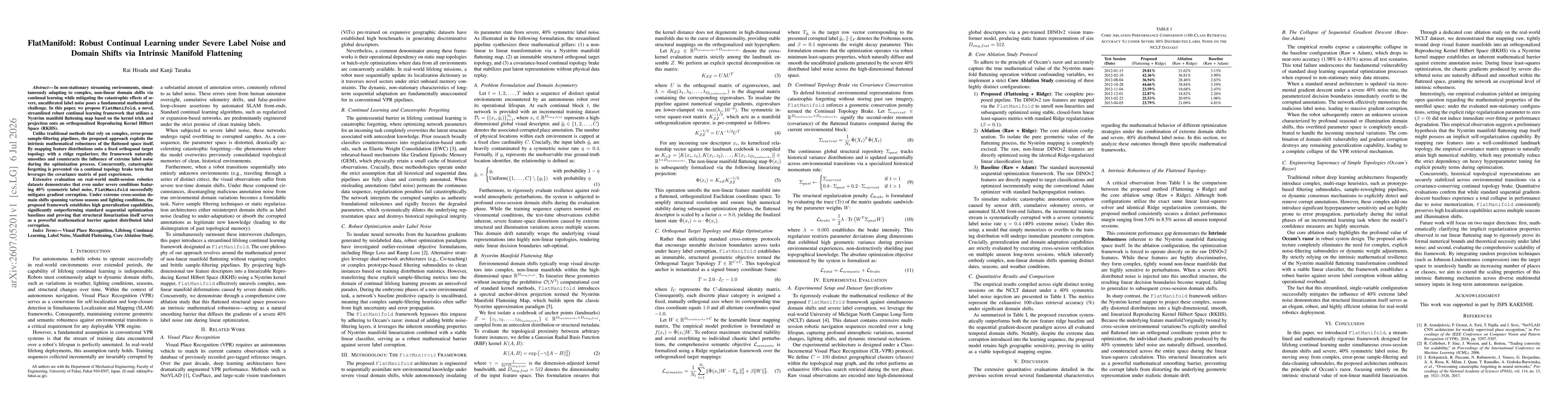 Thumbnail for FlatManifold: Robust Continual Learning under Severe Label Noise and Domain Shifts via Intrinsic Manifold Flattening