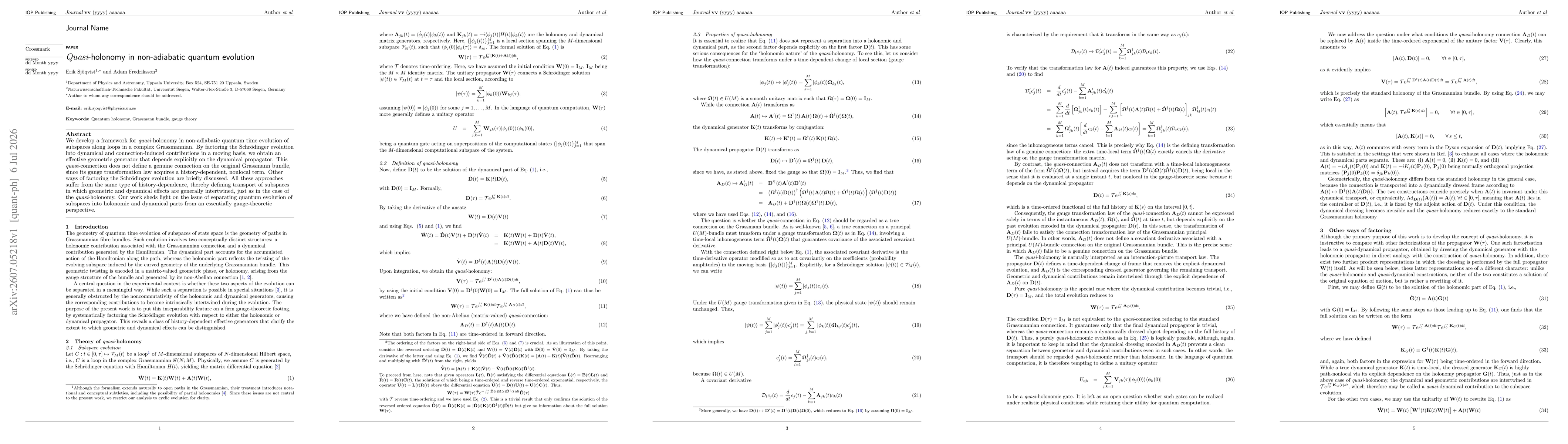 Thumbnail for Quasi-holonomy in non-adiabatic quantum evolution
