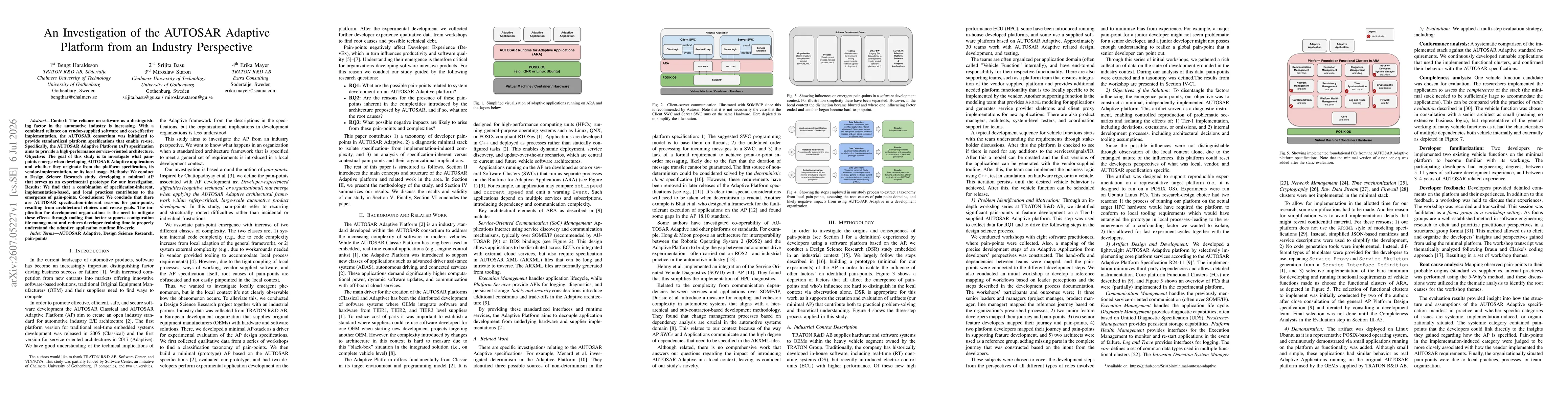 Thumbnail for An Investigation of the AUTOSAR Adaptive Platform from an Industry Perspective
