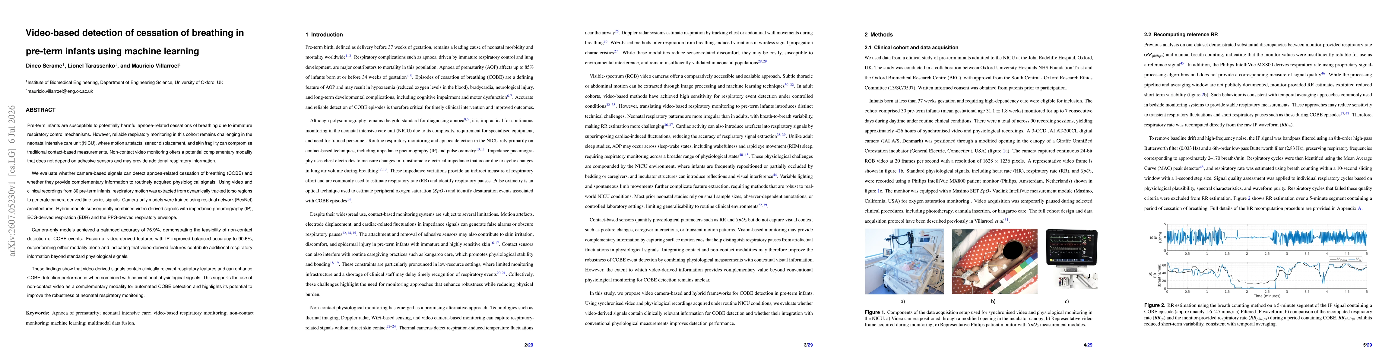 Thumbnail for Video-based detection of cessation of breathing in pre-term infants using machine learning
