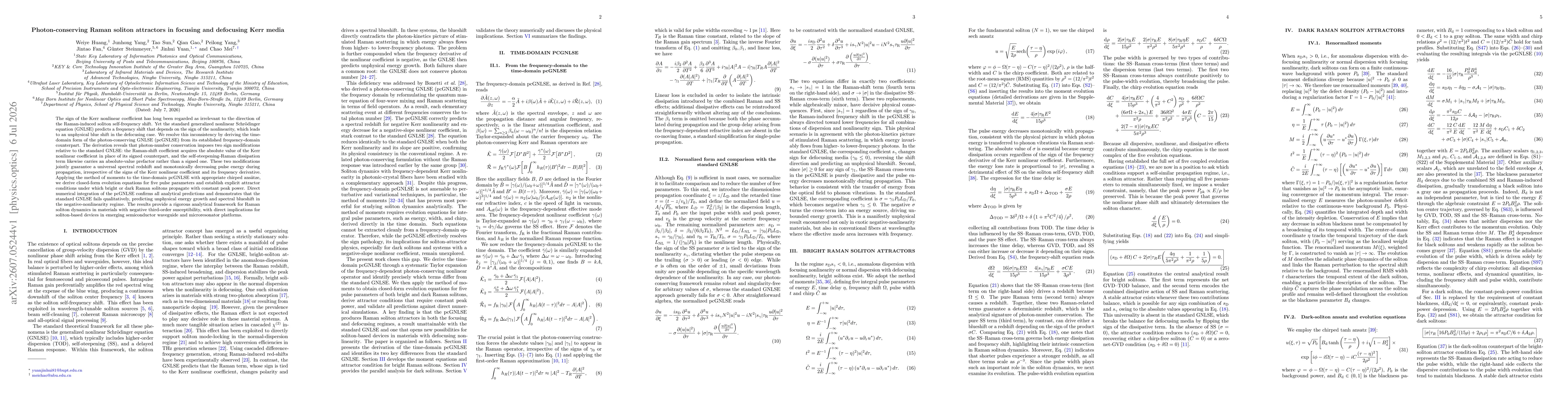 Thumbnail for Photon-conserving Raman soliton attractors in focusing and defocusing Kerr media