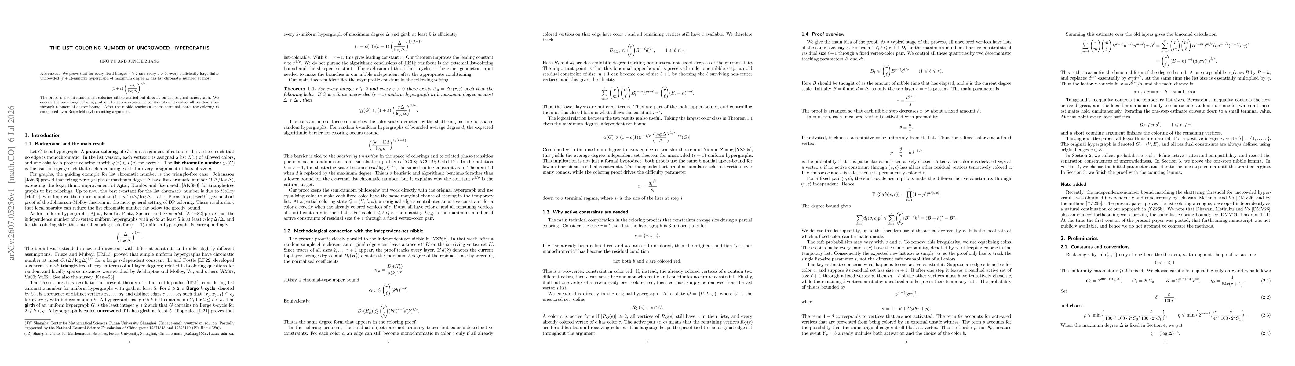 Thumbnail for The list coloring number of uncrowded hypergraphs