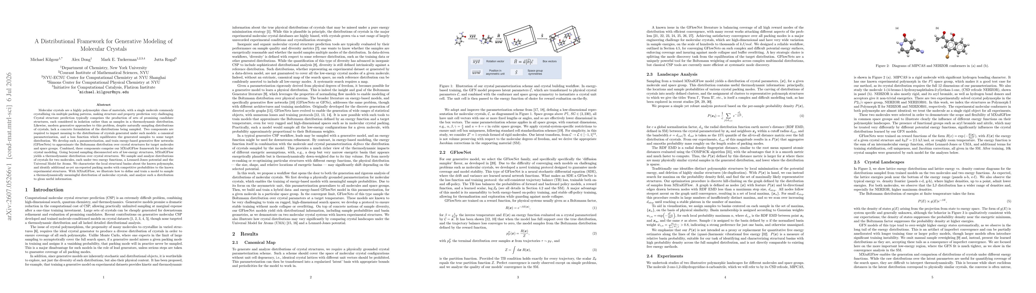 Thumbnail for A Distributional Framework for Generative Modeling of Molecular Crystals