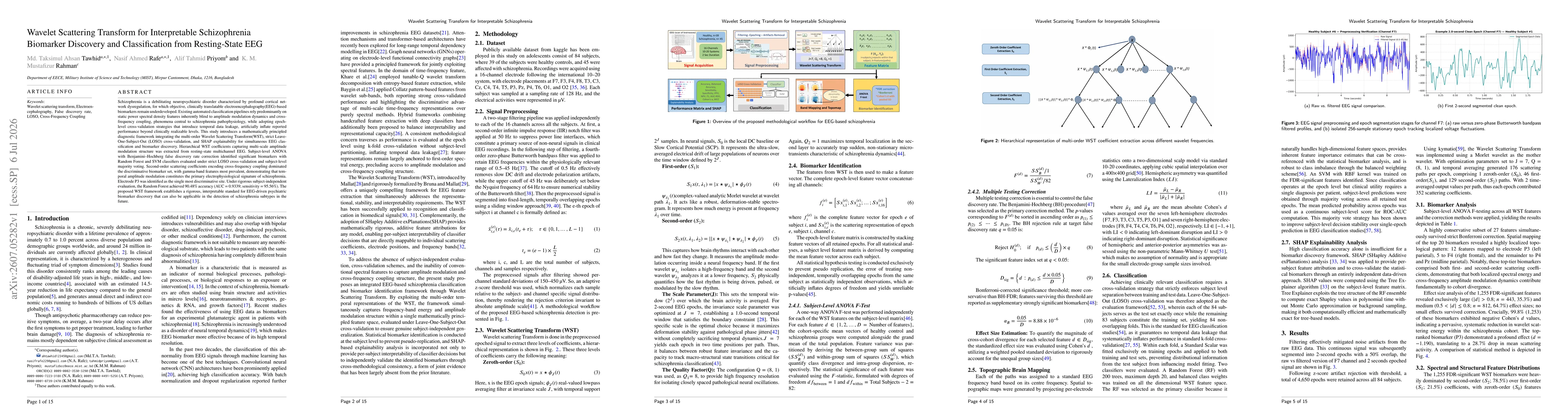 Thumbnail for Wavelet Scattering Transform for Interpretable Schizophrenia Biomarker Discovery and Classification from Resting-State EEG