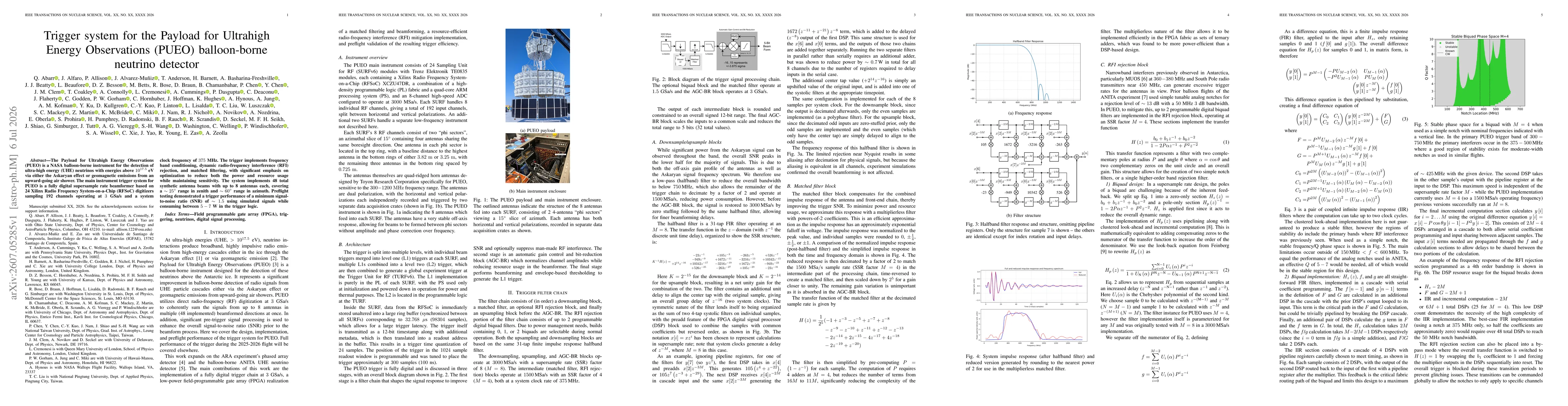 Thumbnail for Trigger system for the Payload for Ultrahigh Energy Observations (PUEO) balloon-borne neutrino detector