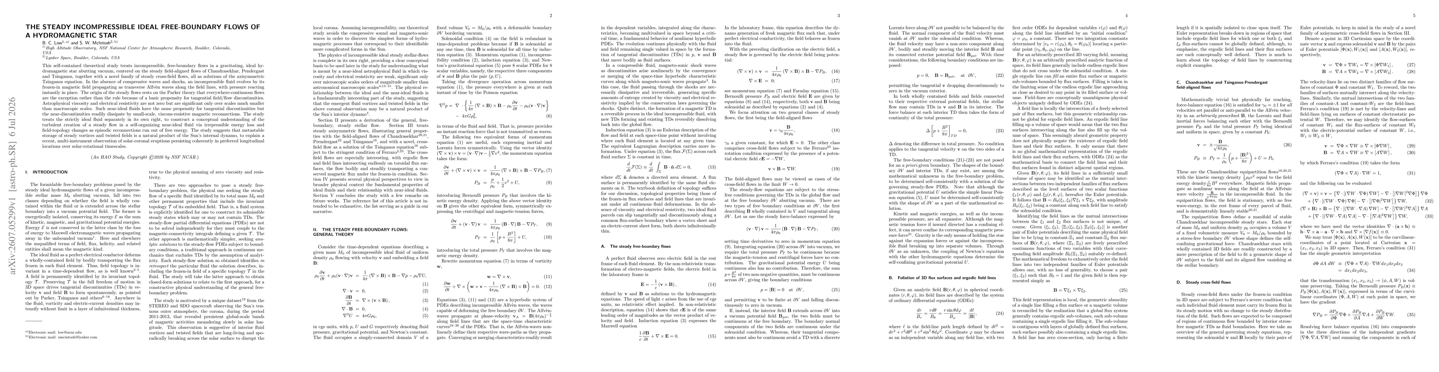 Thumbnail for The steady incompressible ideal free-boundary flows of a hydromagnetic star