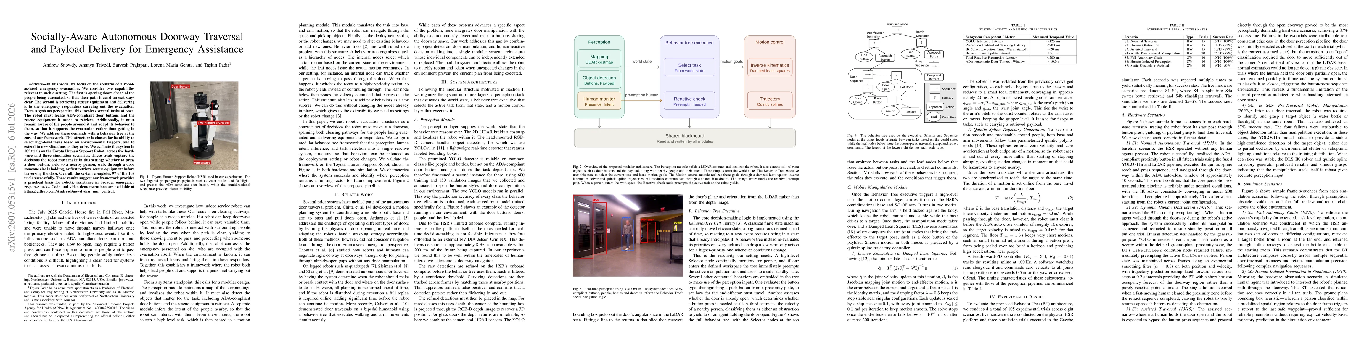 Thumbnail for Socially-Aware Autonomous Doorway Traversal and Payload Delivery for Emergency Assistance