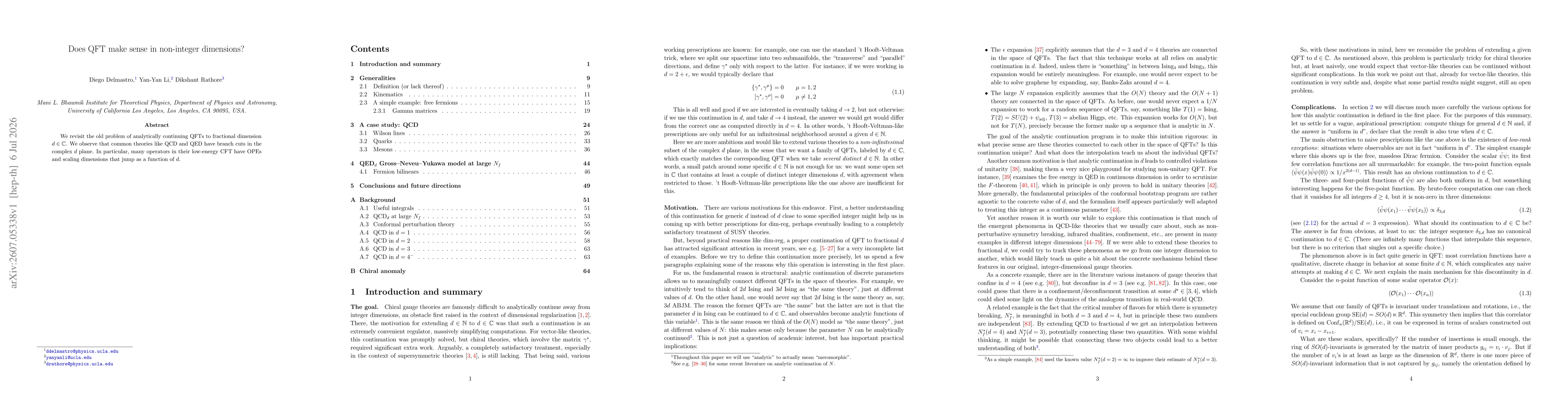 Thumbnail for Does QFT make sense in non-integer dimensions?