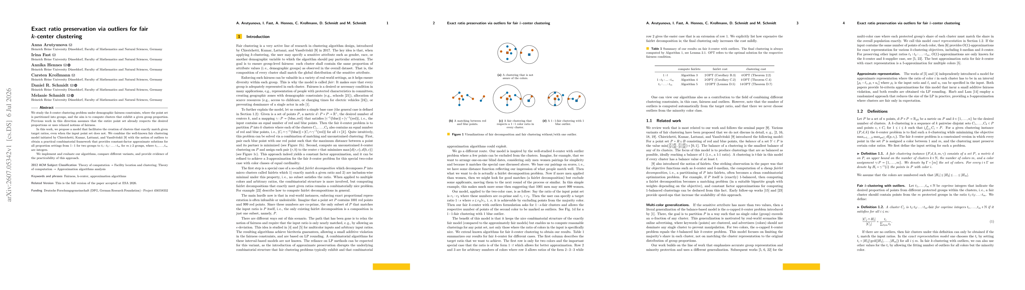 Thumbnail for Exact ratio preservation via outliers for fair $k$-center clustering