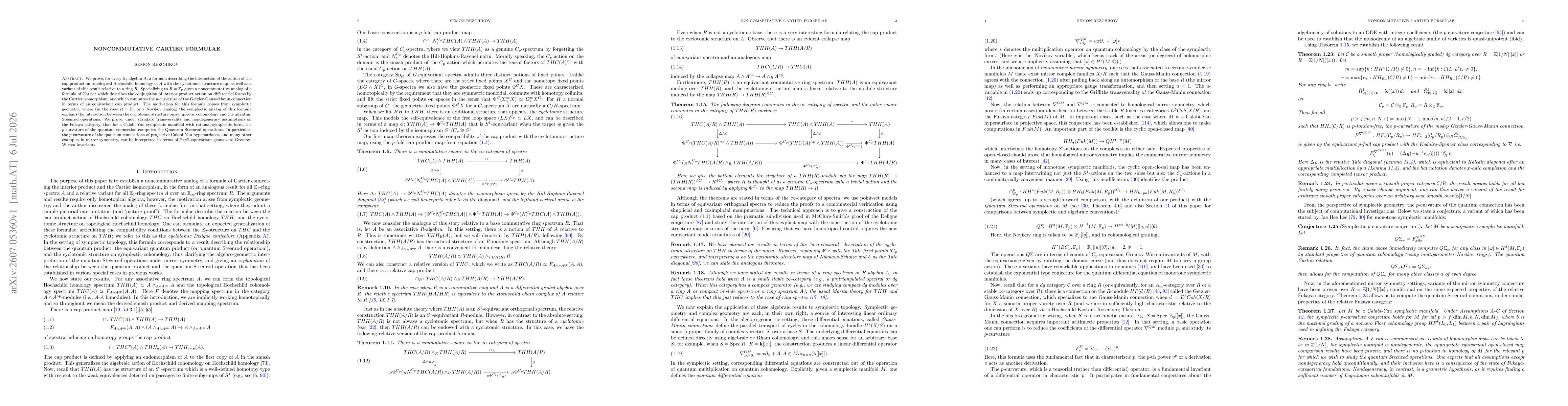 Thumbnail for Noncommutative Cartier Formulae